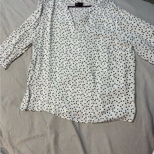 Elegant Black and White Dotted Blouse